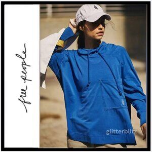 FP MOVEMENT BY FREE PEOPLE Hot Shot Hooded Layer Royal Blue - NWT